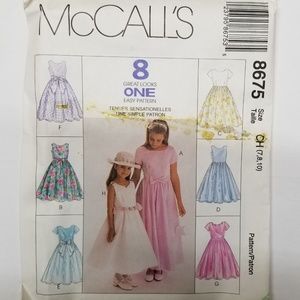 McCalls 8675 Sewing Pattern Flower Girls Easter Pa
